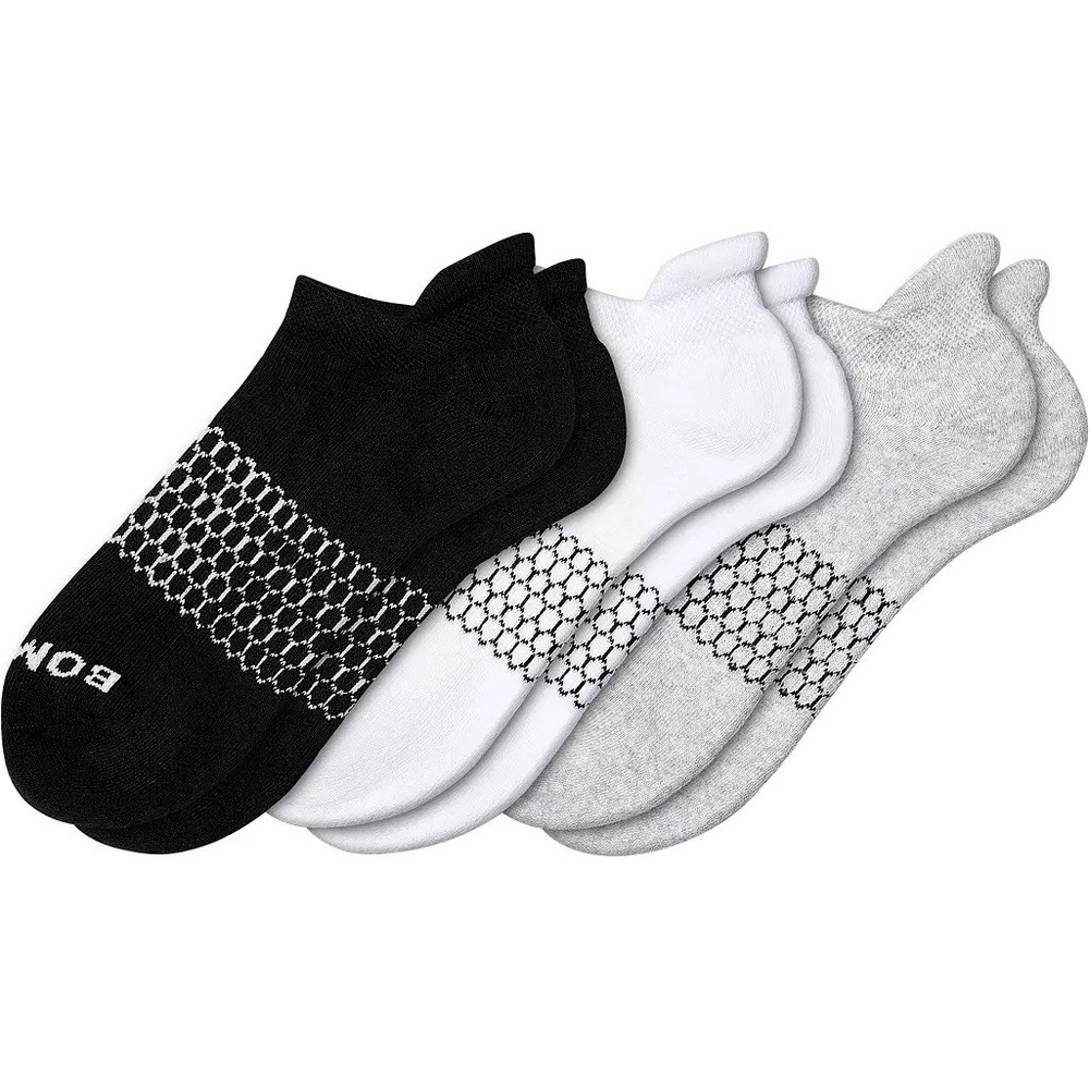 Bombas 3 Pack Ankle Socks White Black Gray Womens Size Small 4.5-7 NWT